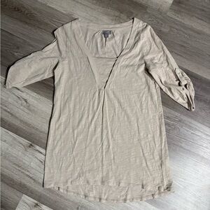 J. Jill Light Beige V-Neck Tunic